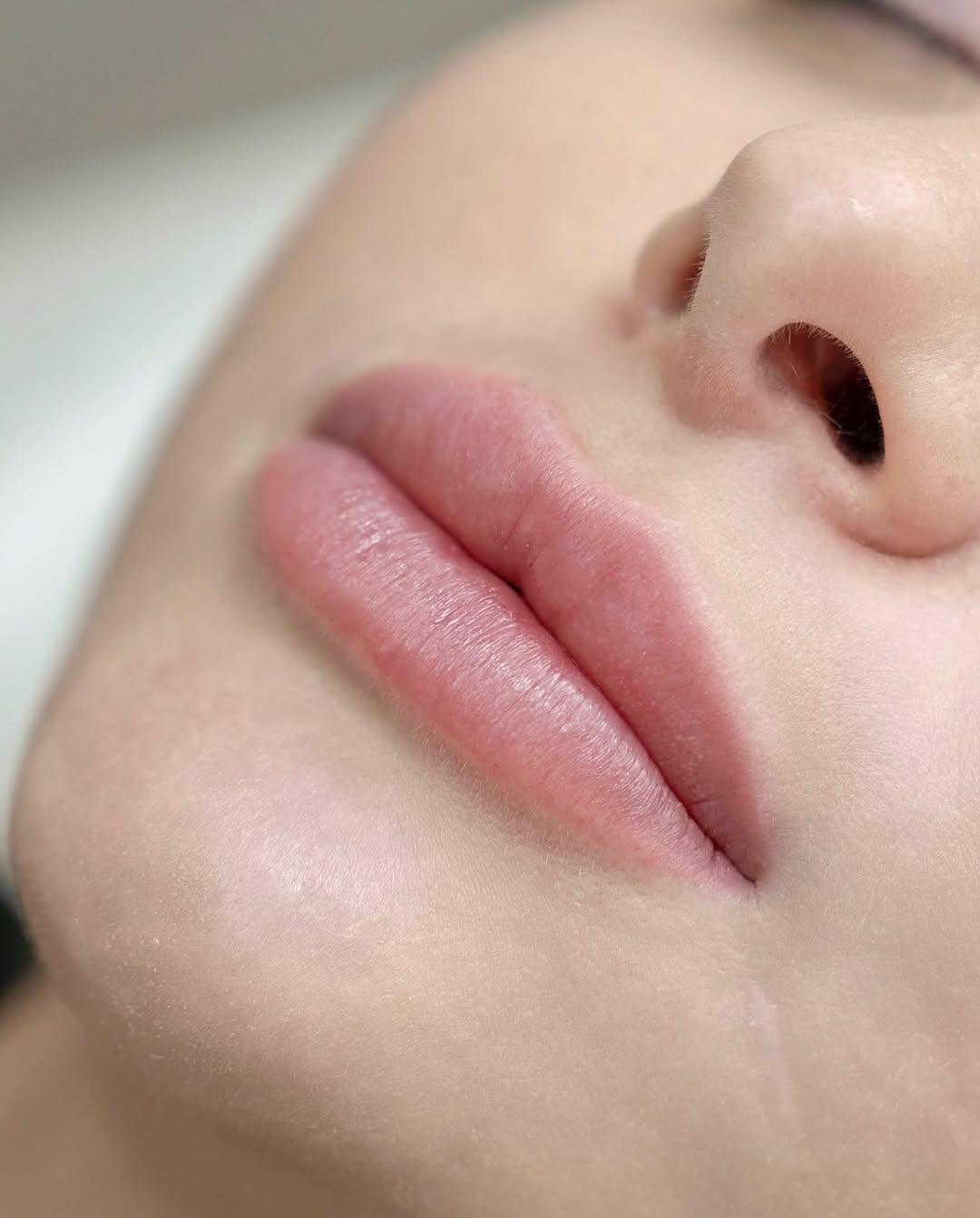 Lip blush close-up look showcasing smooth pigment blending, enhanced lip tone and a natural finish with lasting definition.