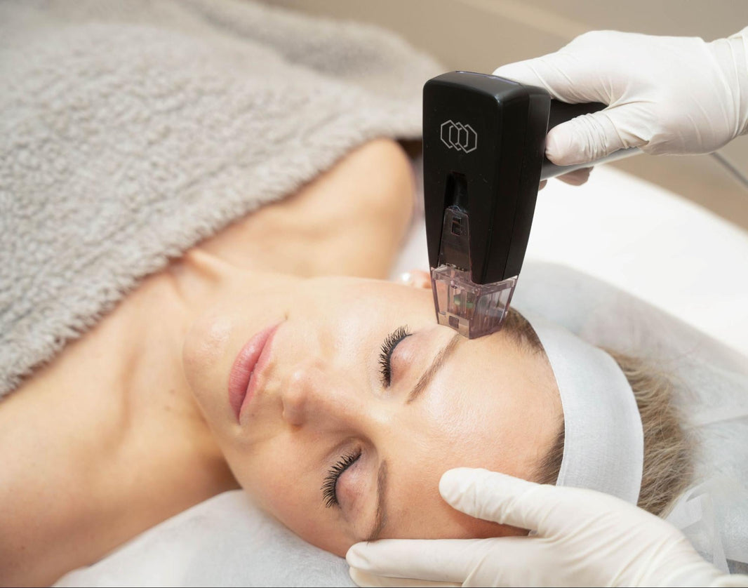 Woman receiving Morpheus8 treatment at BROWZ clinic in Dubai, UAE for advanced skin rejuvenation, anti-ageing, and tightening.