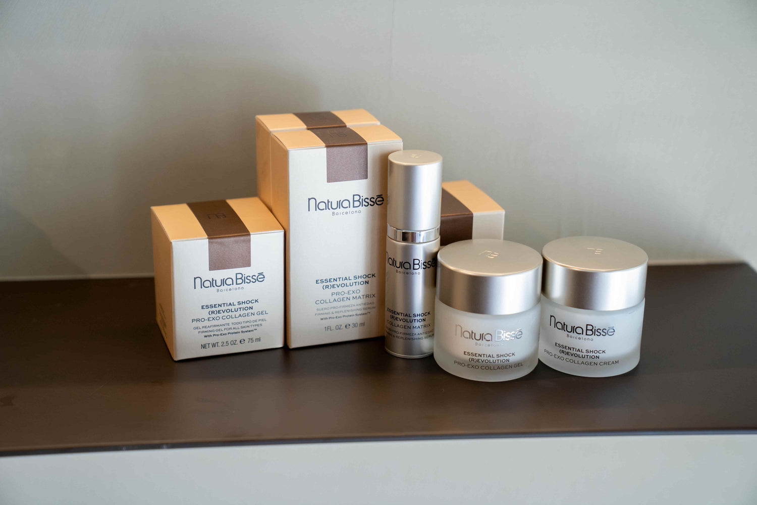 Natura Bissé Essential Shock (R)Evolution Pro-Exo Collagen skincare collection at BROWZ. 
