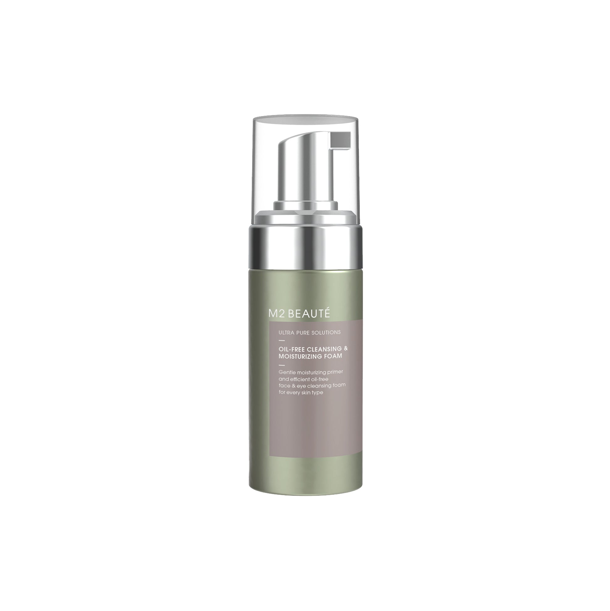 M2 BEAUTÉ Oil-Free Cleansing & Moisturising Foam, available at BROWZ Shop, gently refreshes the eye area while hydrating skin.