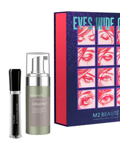 M2 BEAUTÉ Eyes Wide Open Christmas Gift Set available at BROWZ Shop with Eyelash Activating Serum and Cleansing & Moisturising Foam