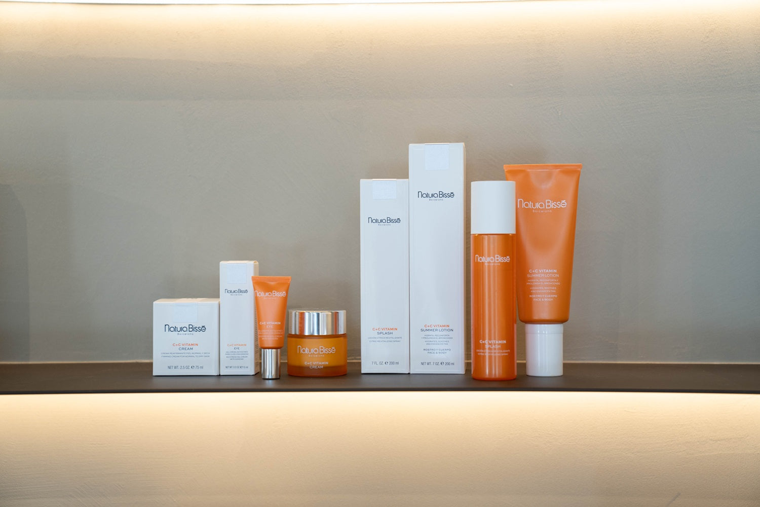 Natura Bissé C+C Vitamin skincare collection including creams, serums, and cleansers at BROWZ. 
