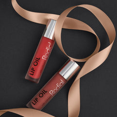 Lip Oil Edit Kit showcasing vibrant red shades for a Christmas gift set, ideal for festive beauty moments this season at BROWZ Shop.