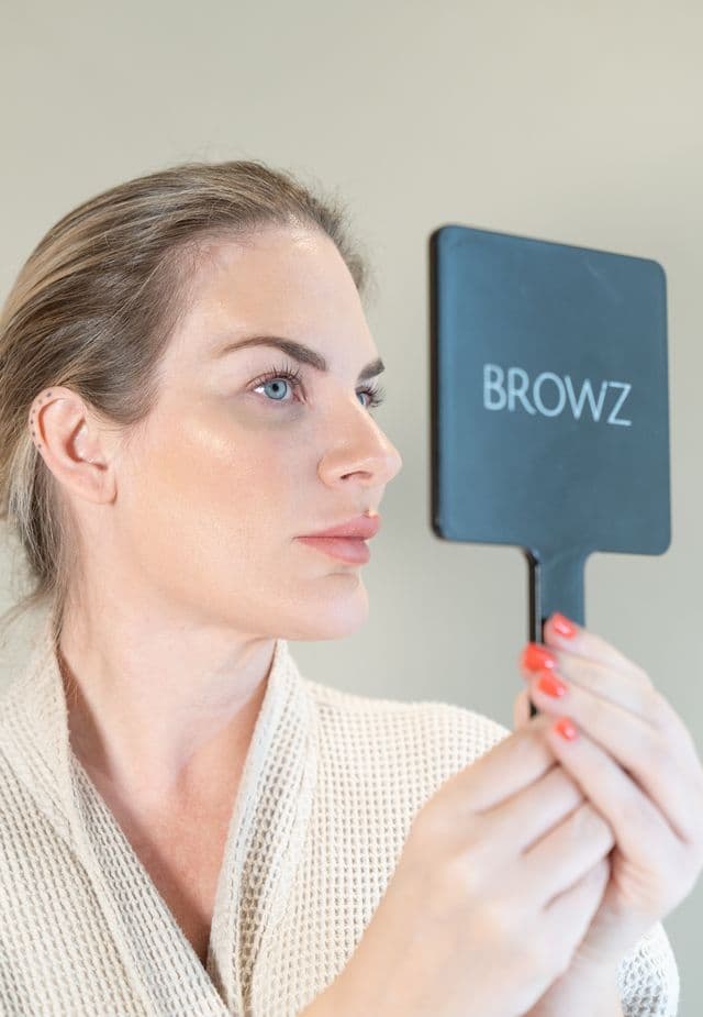 After a Korean Lash Lift, showing visibly lifted lashes with a gentle, non-invasive treatment for a polished, long-lasting look.
 