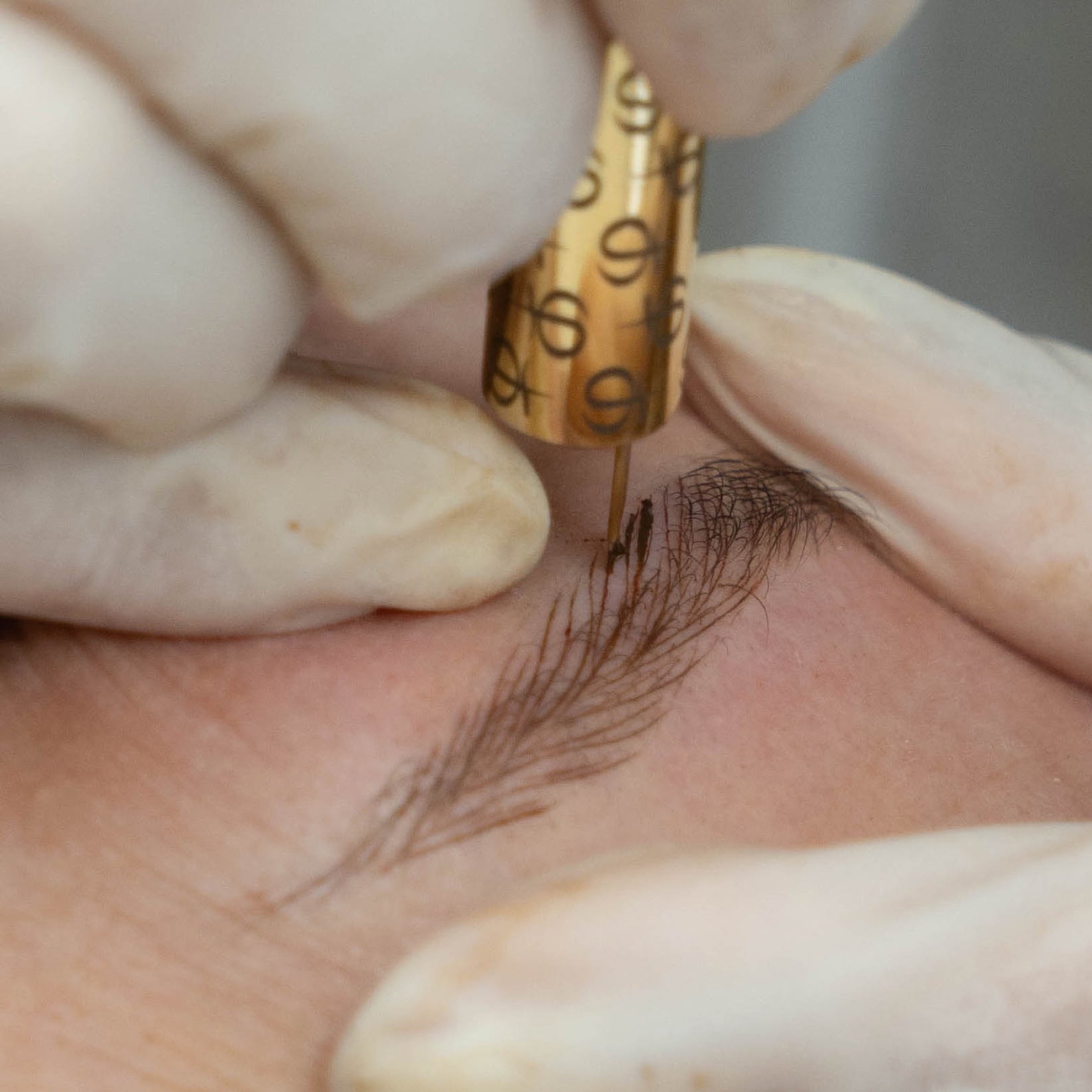 hand created hair strokes for microblading procedure