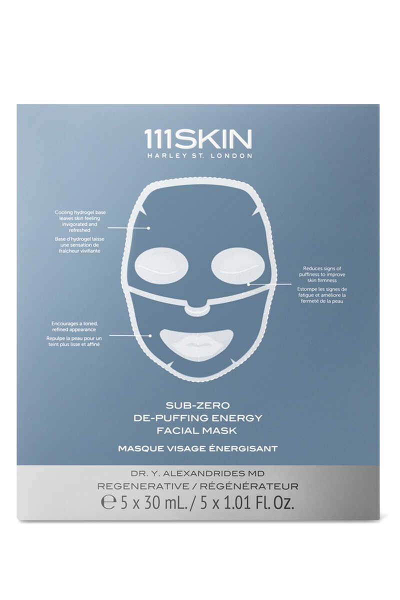111 SKIN Sub Zero De-Puffing Energy Mask, Pack of 5