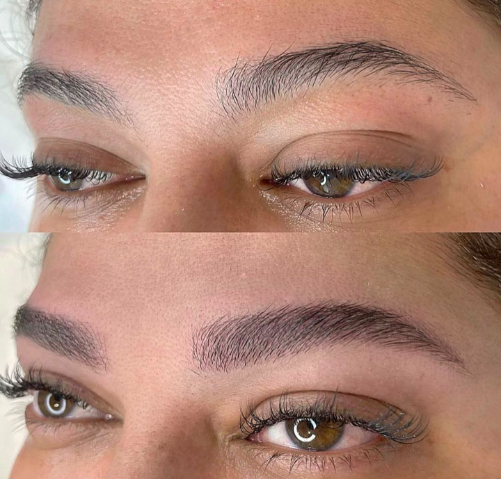 arched eyebrows round face